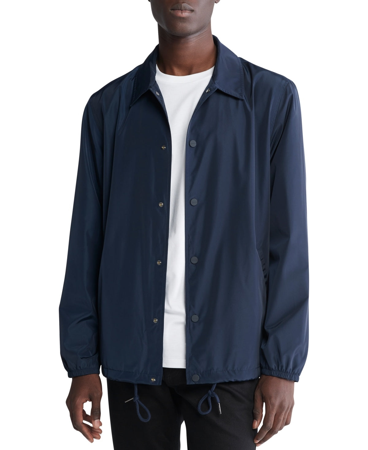 Calvin Klein Mens Coaches Jacket Coat Dark Sapphire Blue Large