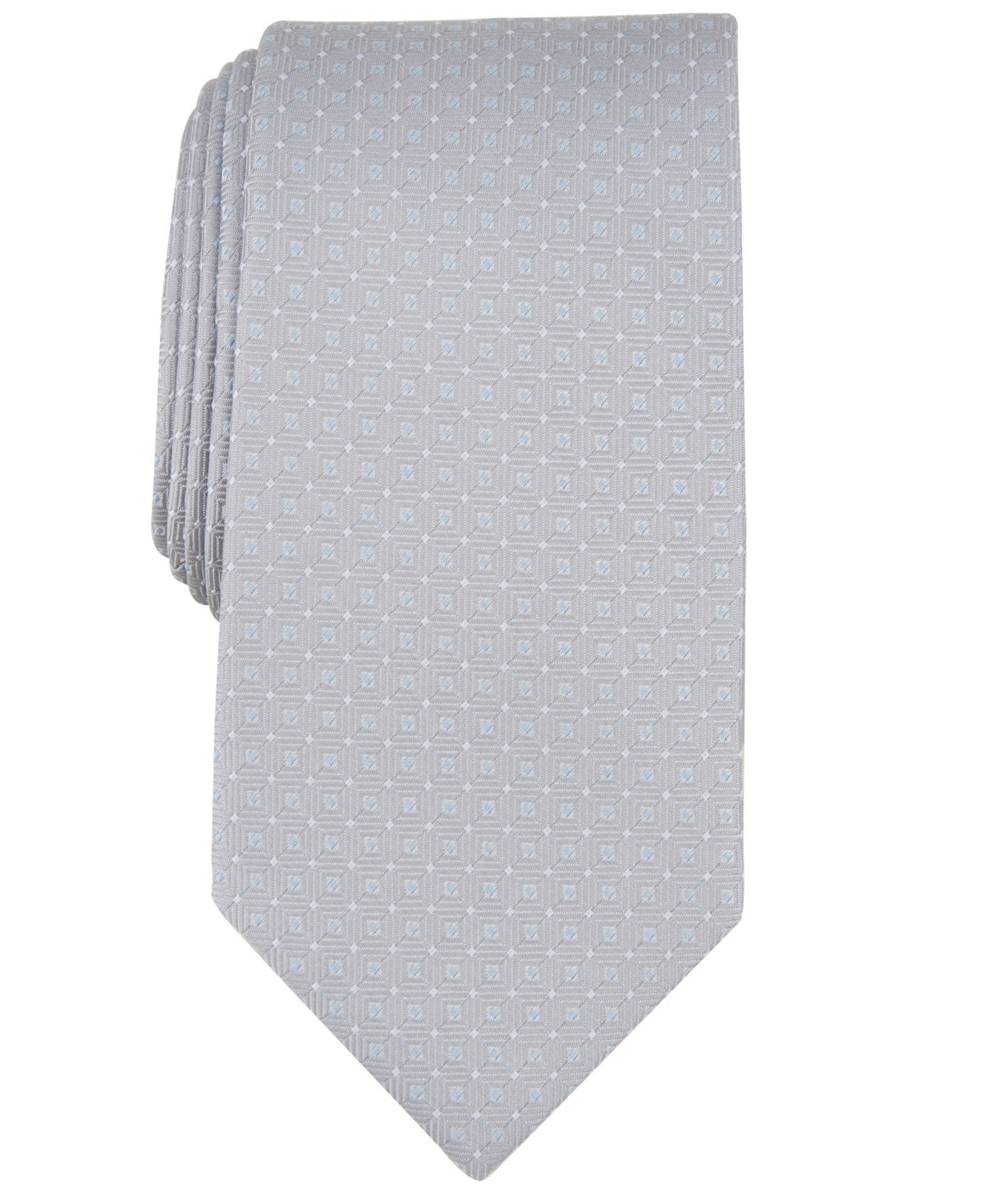 Michael Kors Mens Tie Necktie One Size Grey Geometric Dot