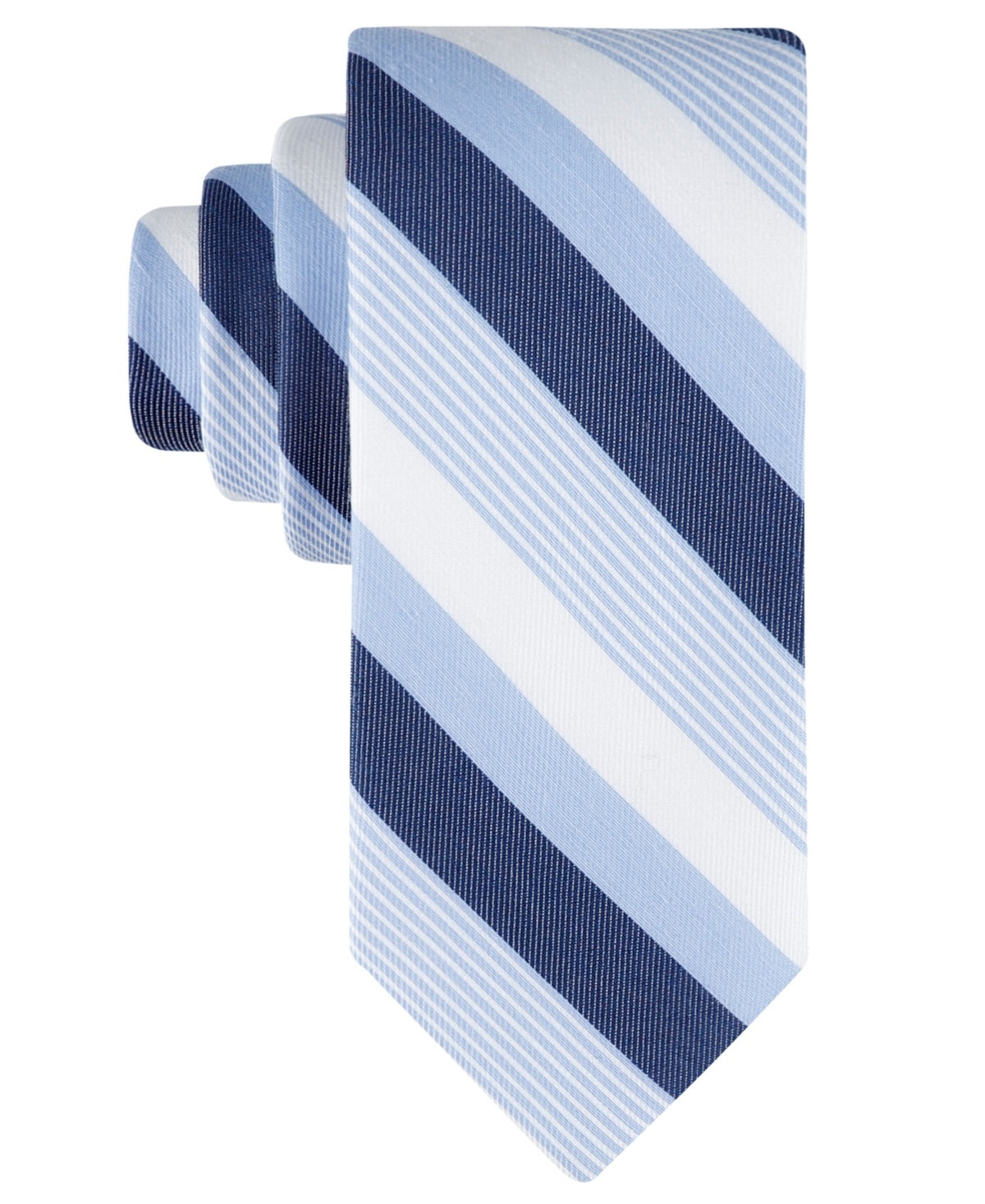 Tommy Hilfiger Mens Bianco Classic Stripe Neck Tie Blue Multi