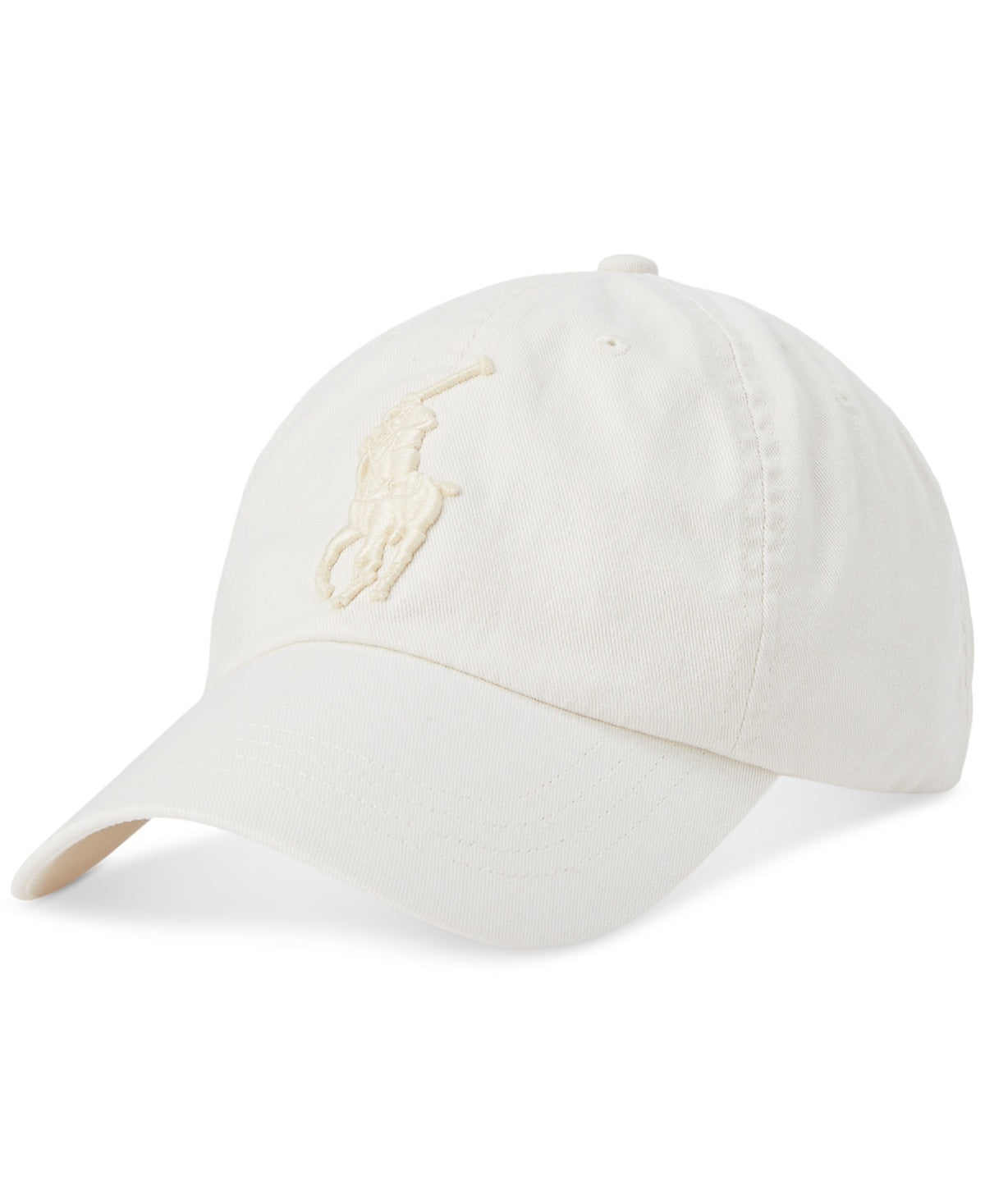 Polo Ralph Lauren Mens Regular fit Big Pony Baseball Cap Hat One Size White