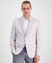Alfani Mens Slim fit Dinner Jacket Blazer 40 R Light Pink Floral