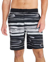 Speedo Mens Regular fit Swim Trunks Swimwear Small Grey Striped Black