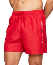 Tommy Hilfiger Mens Regular fit Swim Trunks Swimwear 7 Inseam Small Red Solid