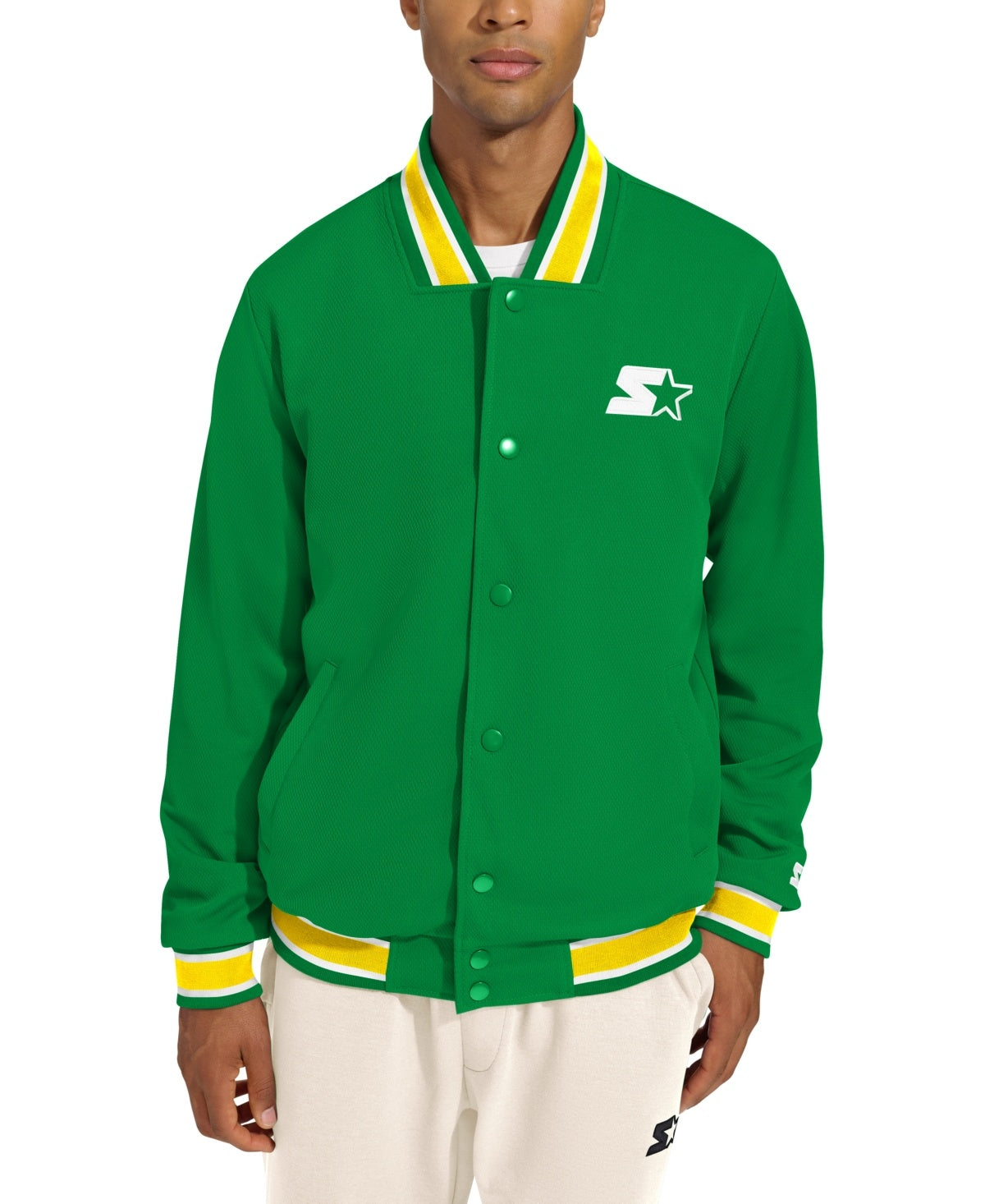 Starter Men Regular fit Coat Varsity Jacket Large Green