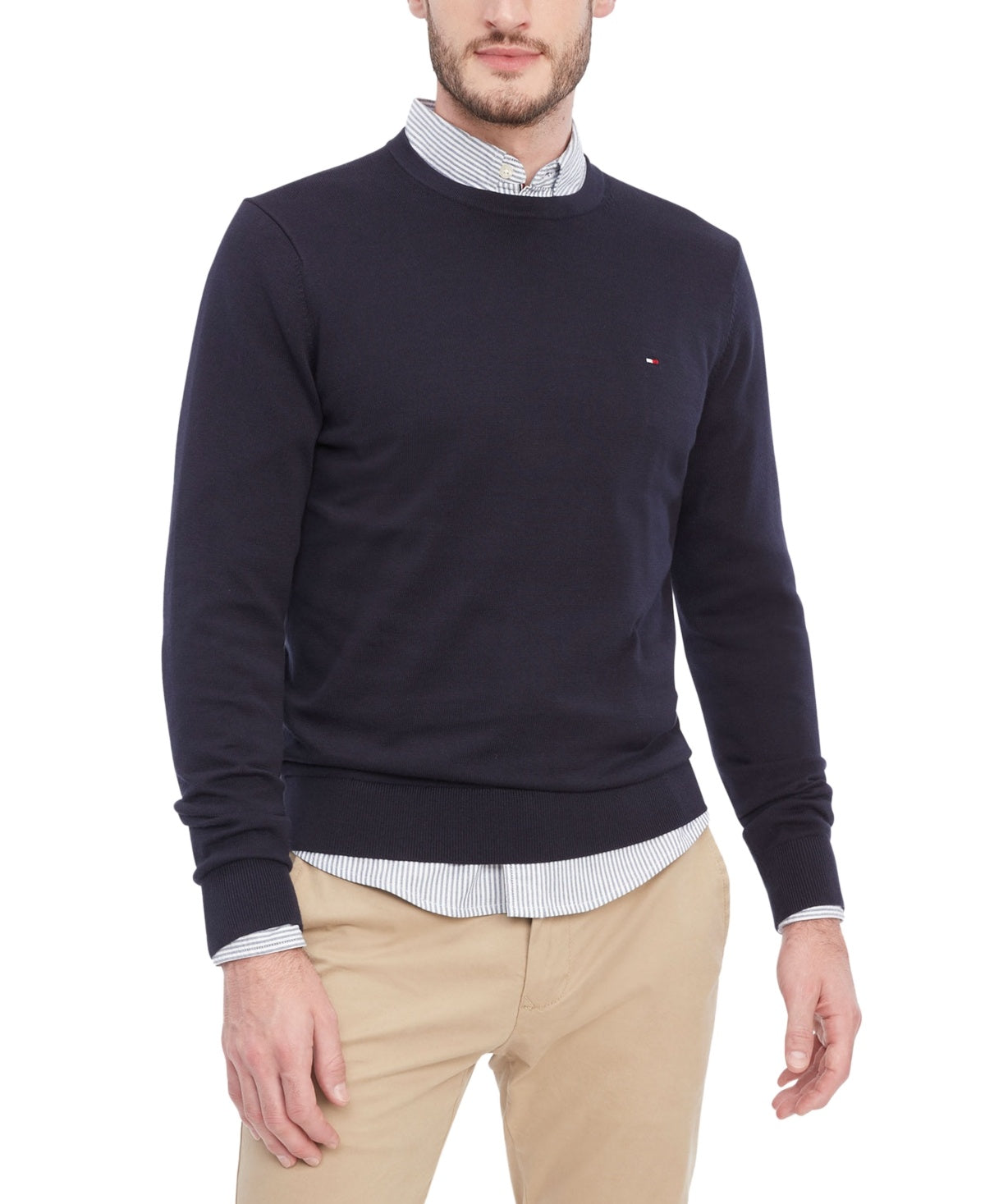 Tommy Hilfiger Mens Big Tall Amherst Crewneck Sweater Desert Sky Blue 5XL