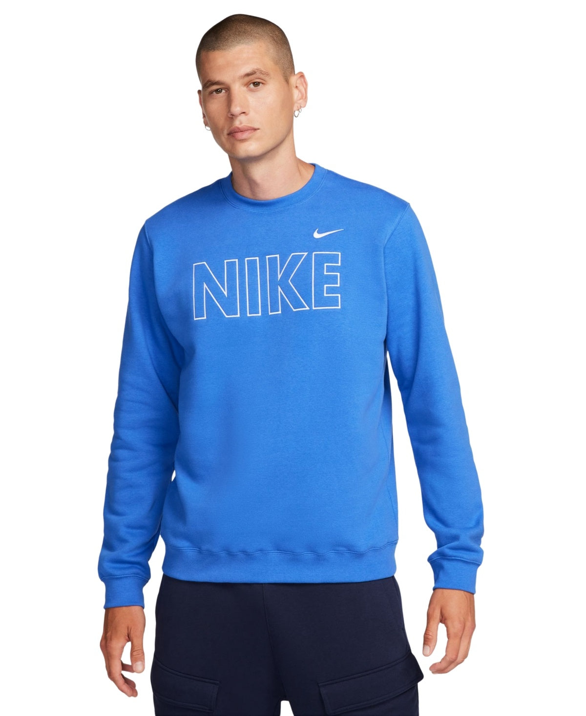 Nike Mens Regular fit Crewneck Sweatshirt Medium Blue Solid