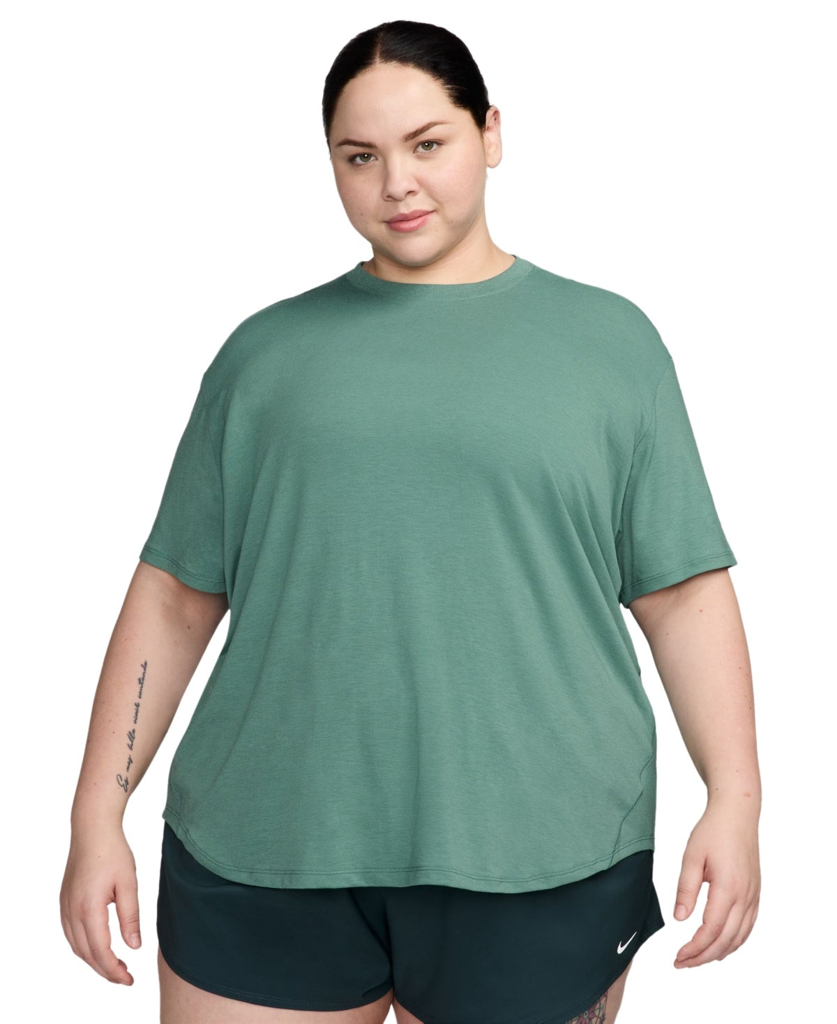 Nike Women Regular fit Short Sleeve T-Shirt Shirt 3X Green Moisture Wicking
