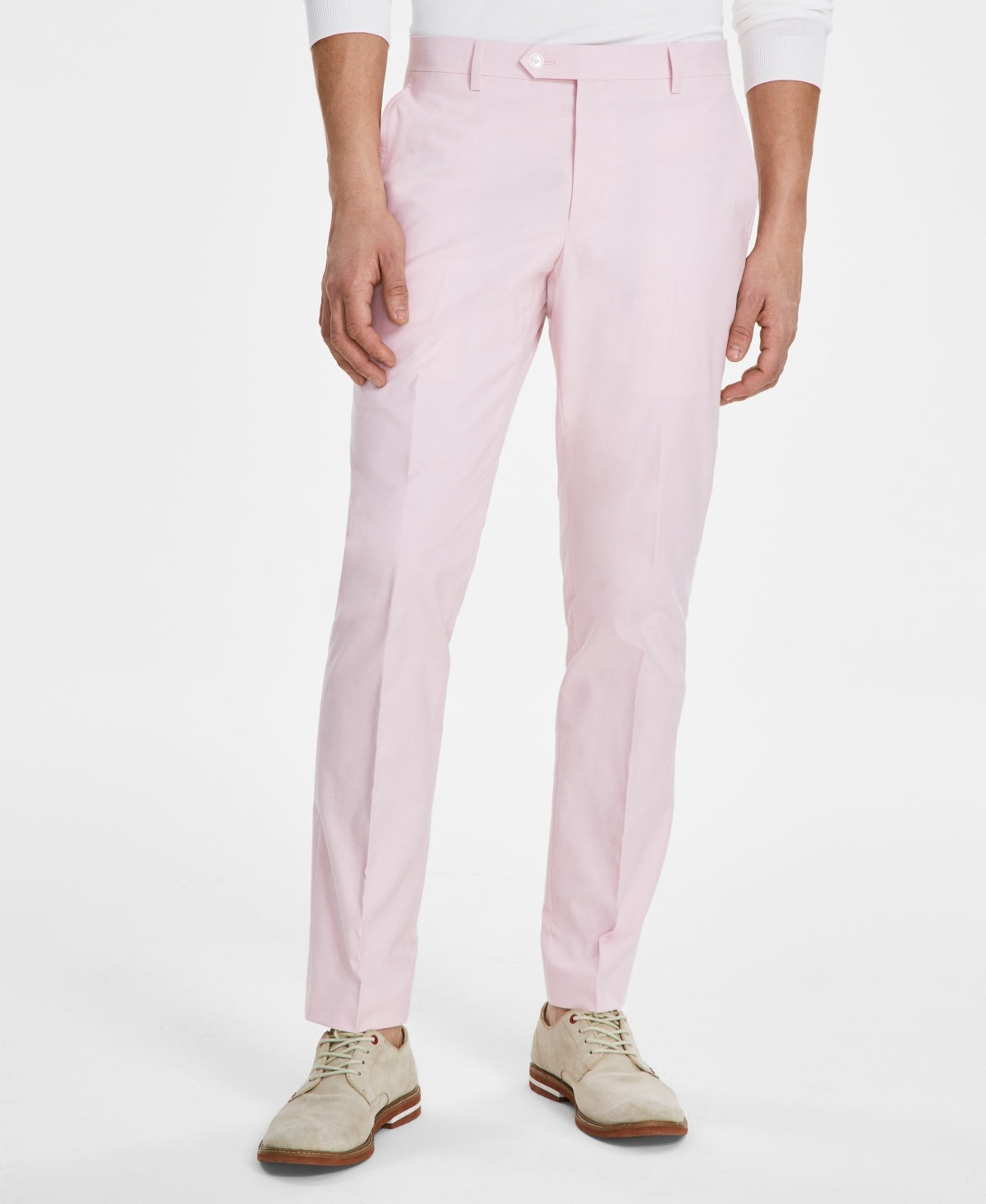 Tommy Hilfiger Mens Modern fit Dress Pants 34 / 34 Pink Solid Stretch