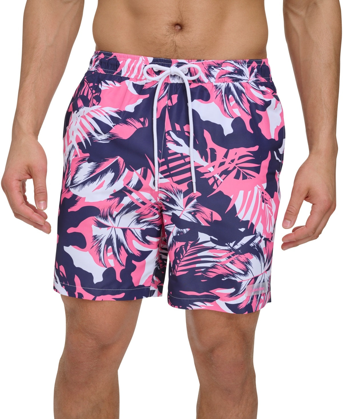 Calvin Klein Mens Regular fit Swim Trunks Swimwear XXL Pink Floral