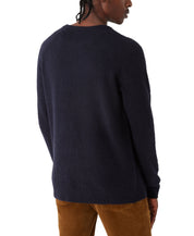 Frank And Oak Mens Textured Crewneck Long Sleeve Sweater Deep Well BLUE Large