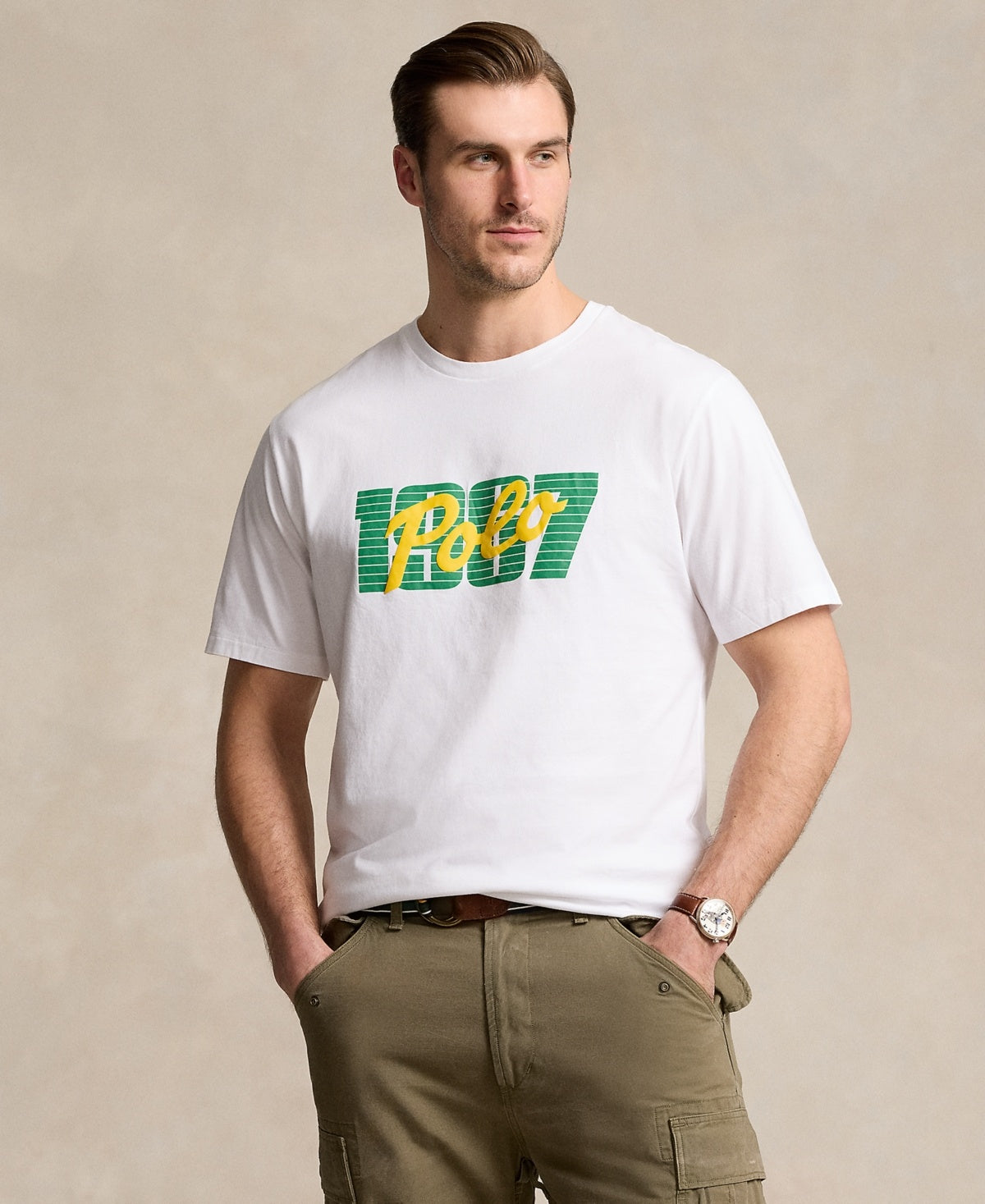 Polo Ralph Lauren Men Regular fit Short Sleeve T-Shirt Shirt 3XLT White Solid