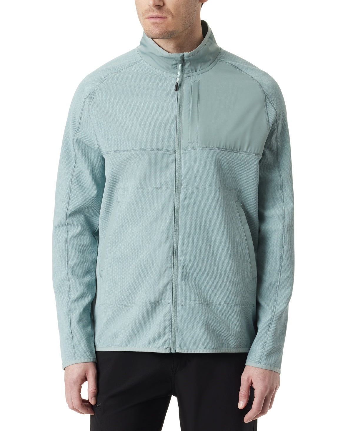 Bass Outdoor Mens  fit Long Sleeve Full Zip Sweater Jacket XL Mock Neck Blue