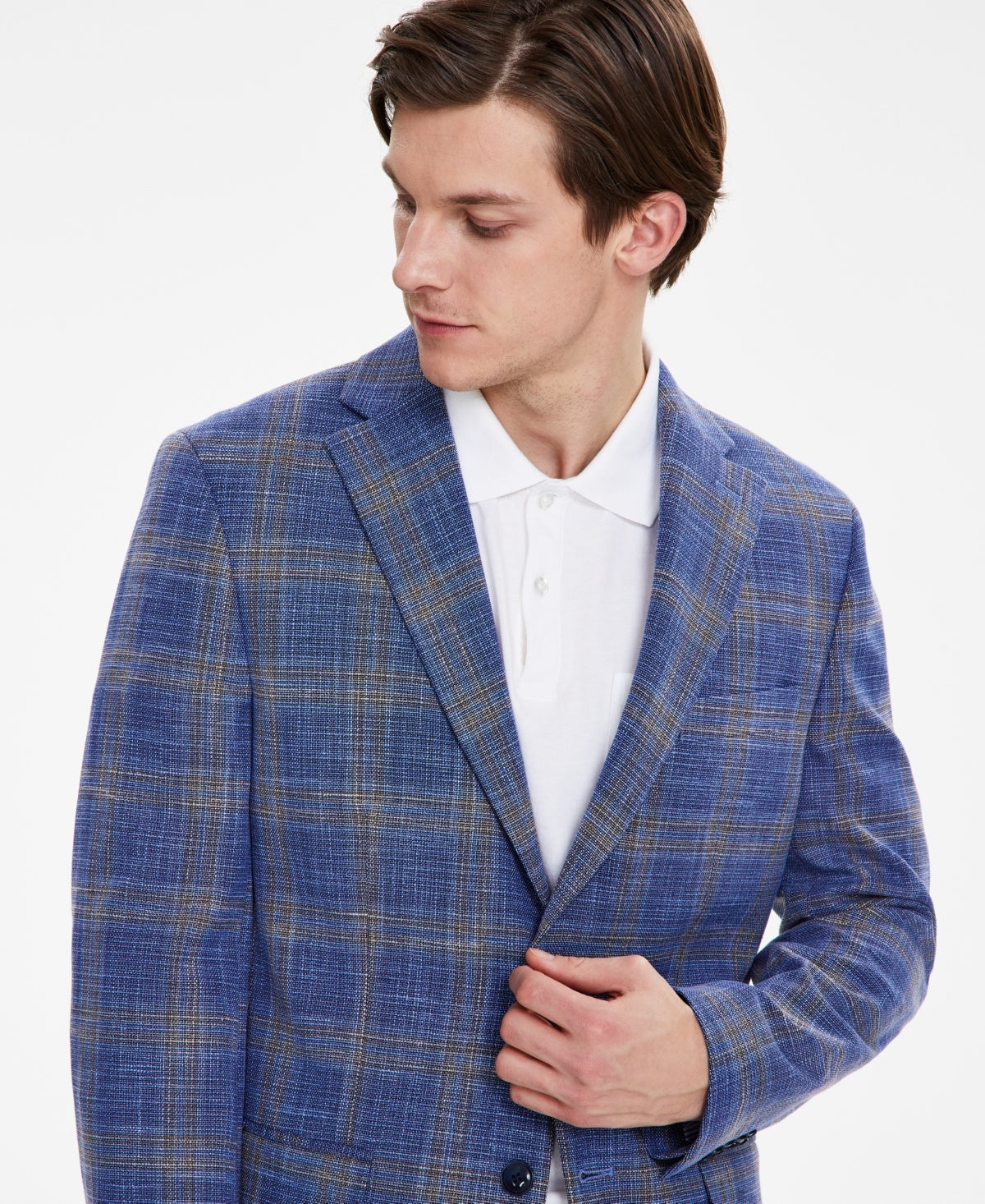 Tommy Hilfiger Mens Modern fit Sport Coat Blazer 38R Blue Plaid