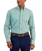 Club Room Mens Regular fit Dress Shirt Large 16.5 in 32-33 Green Check