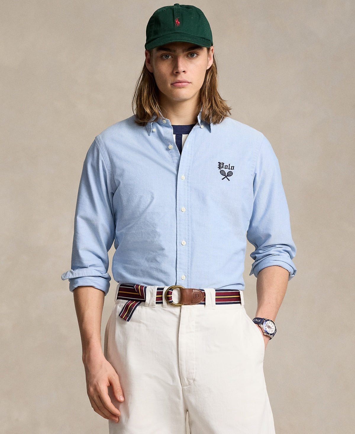 Polo Ralph Lauren Mens Classic fit Long Sleeve Button-Up Shirt Small Light Blue