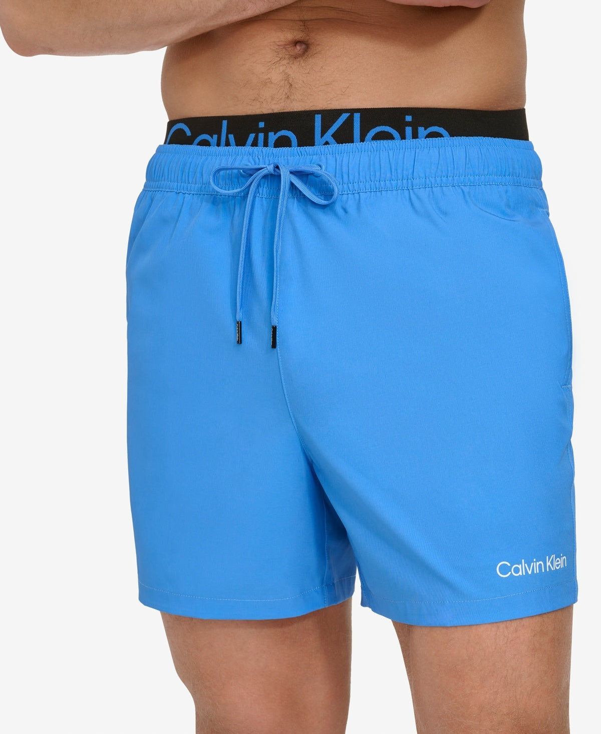 Calvin Klein Mens Regular fit Swim Trunks Swimwear XXL 5 Inseam Blue Solid
