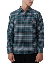 Cotton On Men Regular fit Long Sleeve Button-Up Shirt Small Green Plaid