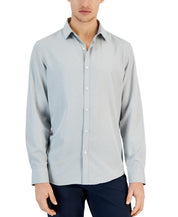 Alfani Mens Regular fit Long Sleeve Button-Up Shirt 3XL Light Grey Solid