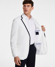 Tommy Hilfiger Mens Modern fit Sport Coat Blazer 44 S White Solid Stretch