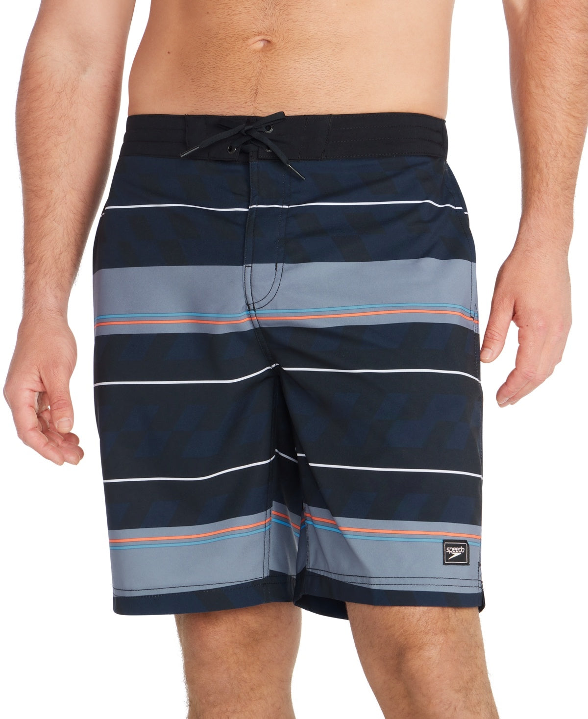 Speedo Mens Regular fit Board Shorts Swimwear Large / 10 Black Striped