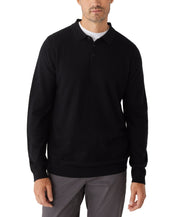 Frank And Oak Mens Merino Wool Long Sleeve Polo Sweater Large Black