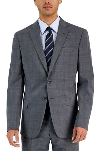 A｜X ARMANI EXCHANGE Mens Slim fit Suit Jacket Blazer 40 R Grey Blue  Plaid