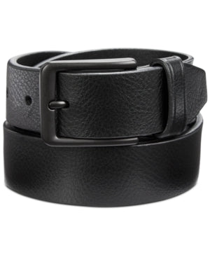 Perry Ellis Men's Big Loop Belt 100% Leather Regular Black 40