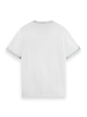 Scotch & Soda Mens Garment Dye Left Chest Logo Short Sleeve T Shirt White XL