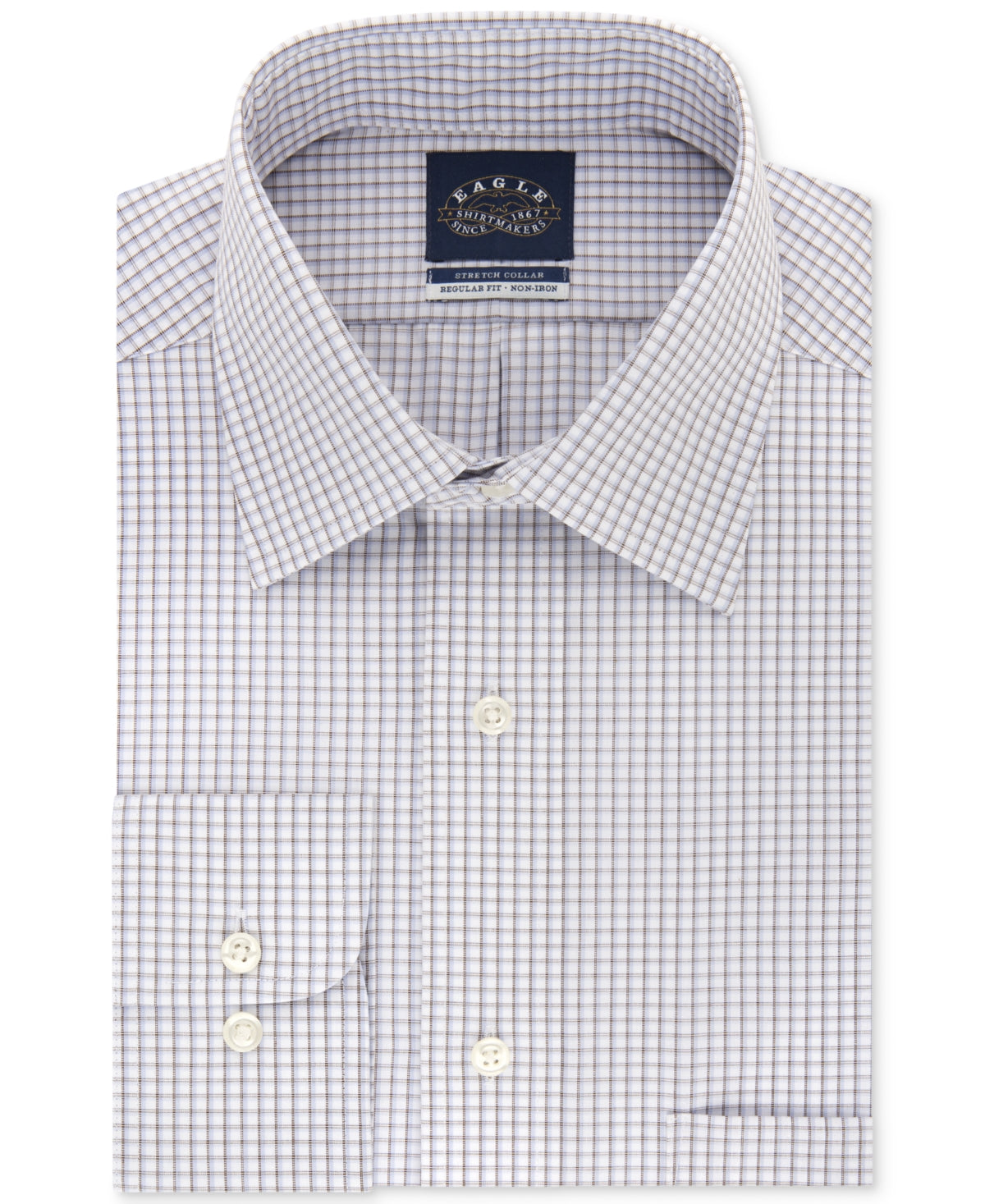 Eagle Men's Classic Regular Fit Button Down Dress Shirt Coconut White 17 34 35