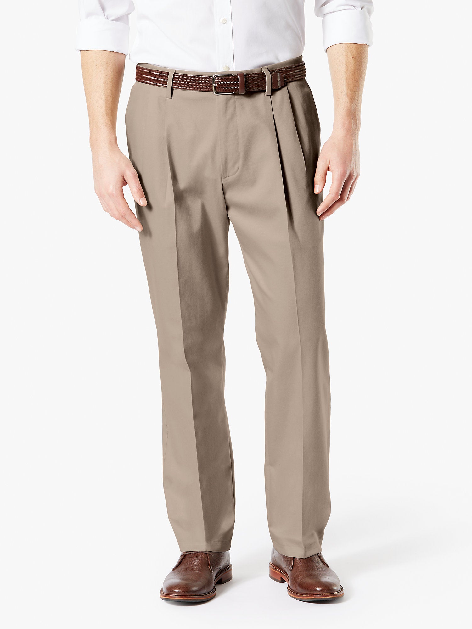 Dockers Men's Big and Tall Classic Fit Pleated Khaki Pants Tan 50 x 30