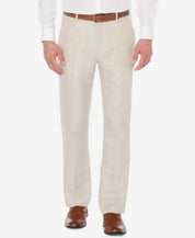 Perry Ellis Mens Regular fit Dress Pants 36 / 32 Beige Linen