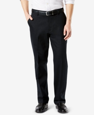 Dockers Mens Signature Relaxed Fit Khaki Pants  Black 36 x 32