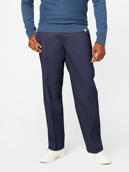 Dockers Mens Signature Khakis Relaxed Fit Dress Pants Blue 34 x 34