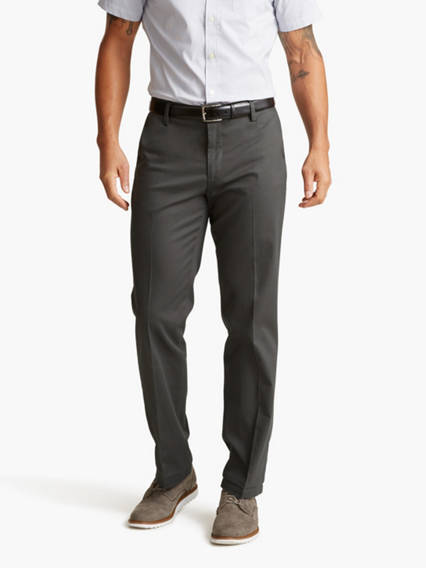 Dockers Mens Signature Straight Fit Dress Pants Steelhead Grey 32 x 32