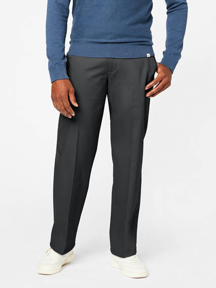 Dockers Mens Signature Relaxed Fit Khaki Pants Steelhead Grey 38 x 32