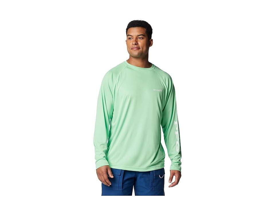 Columbia Men Regular fit Long Sleeve T-Shirt Shirt XL Green Solid