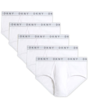 Dkny Men's 5 Pack Cotton Briefs White Large