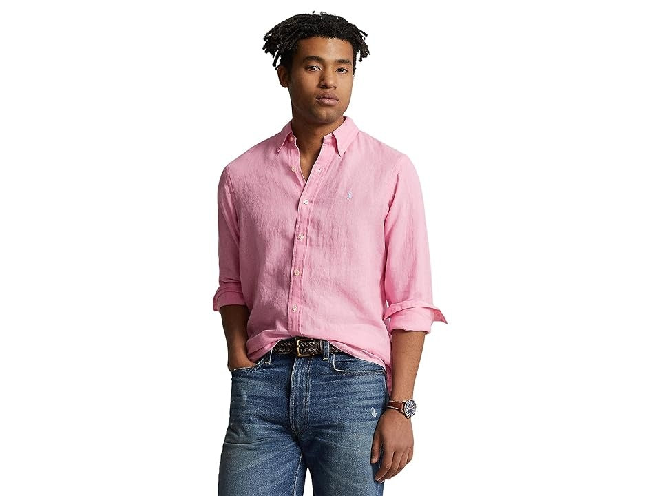 Polo Ralph Lauren Mens Classic fit Long Sleeve Button-Up Shirt XXL Pink Solid