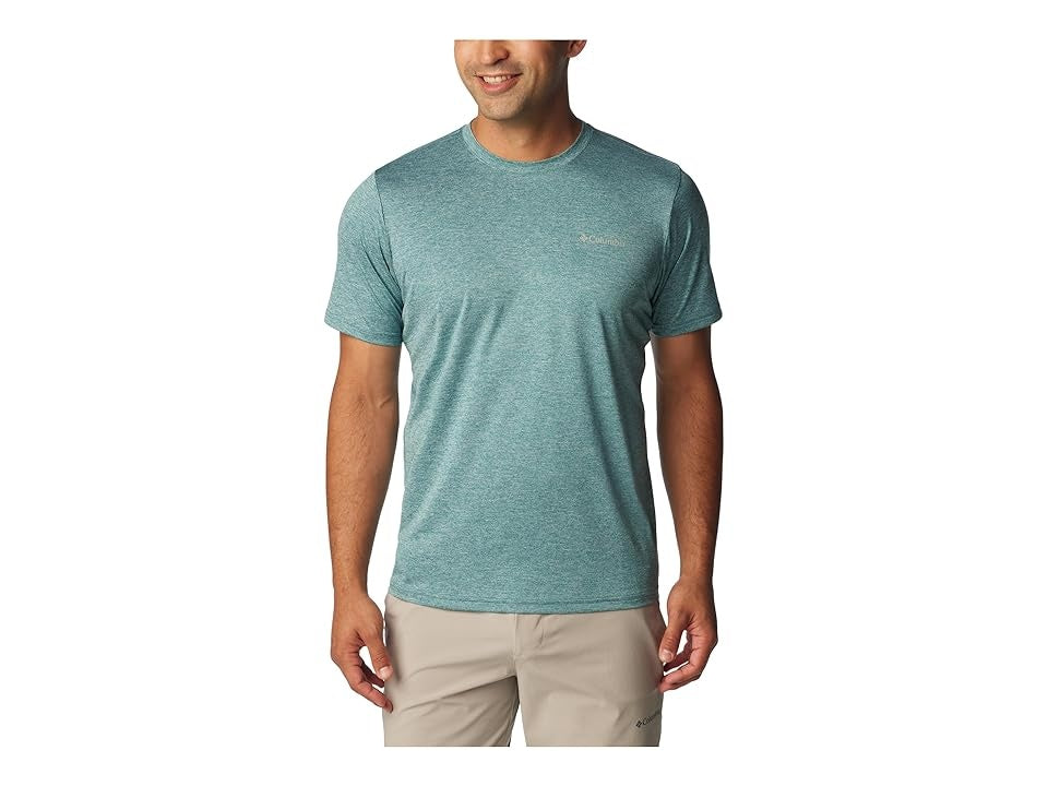 Columbia Men Regular fit Short Sleeve T-Shirt Shirt Small Green Moisture Wicking