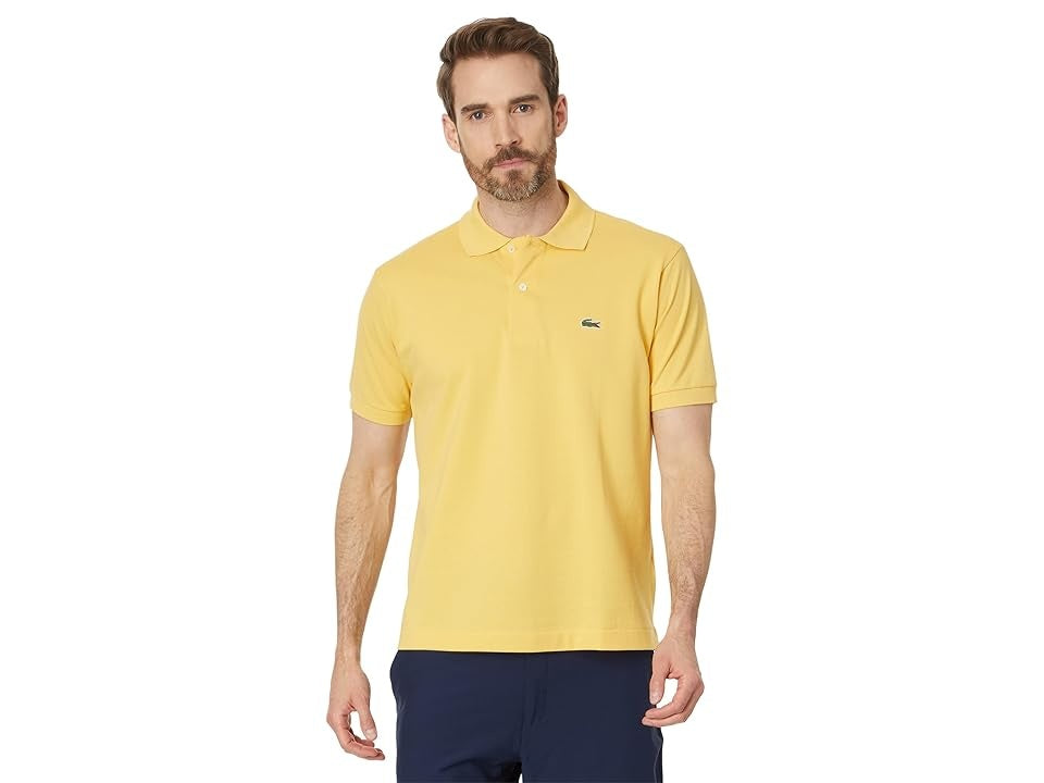 Lacoste Mens Pique Short Sleeve Polo Shirt Cornsilk Yellow 7 2XL US
