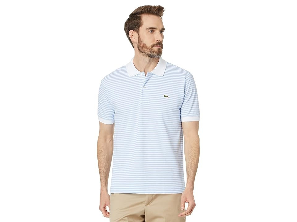 Lacoste Mens Classic fit Short Sleeve Polo Shirt Small Blue Striped