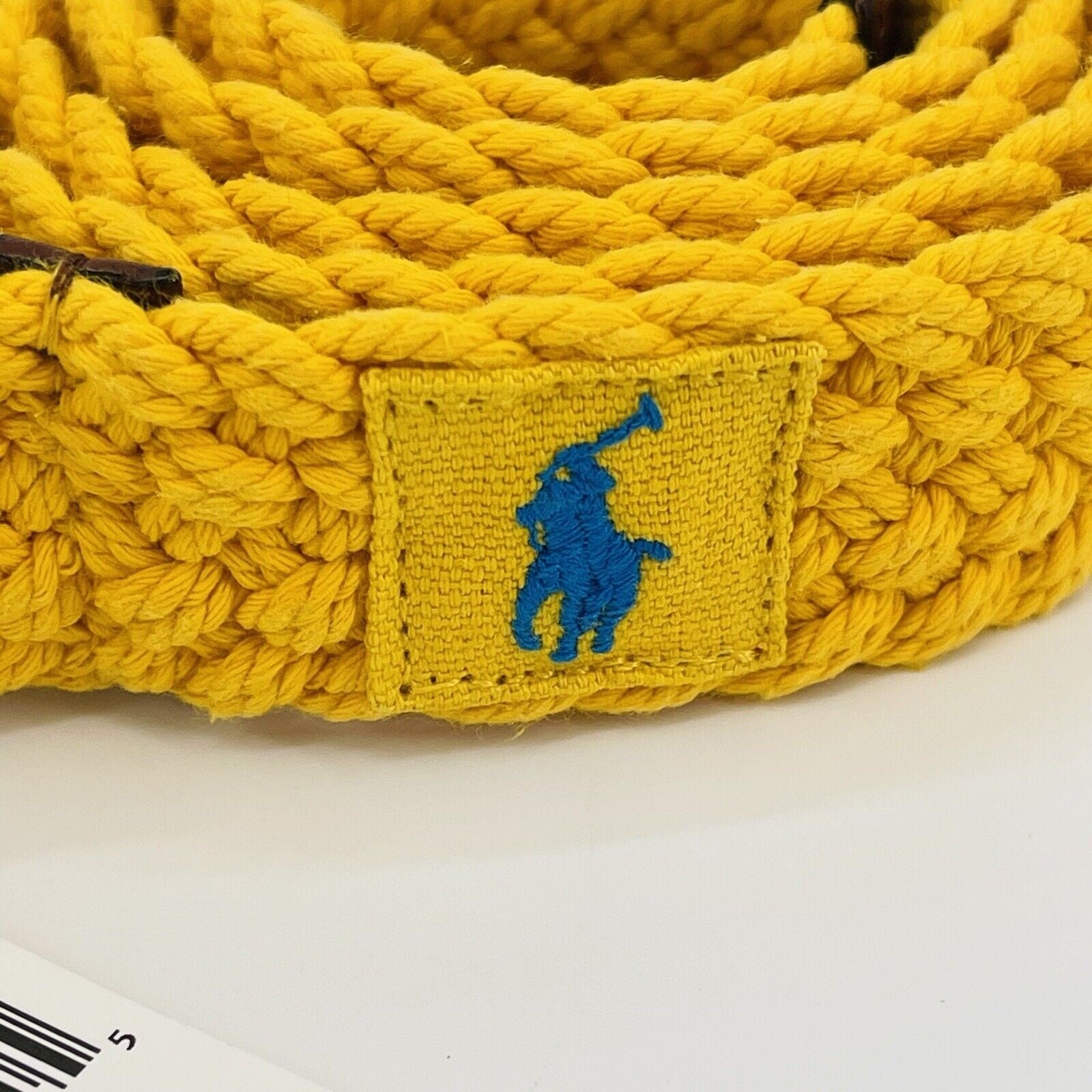 Polo Ralph Lauren Belt Woven Braided Men’s Small Yellow Blue Pony Small
