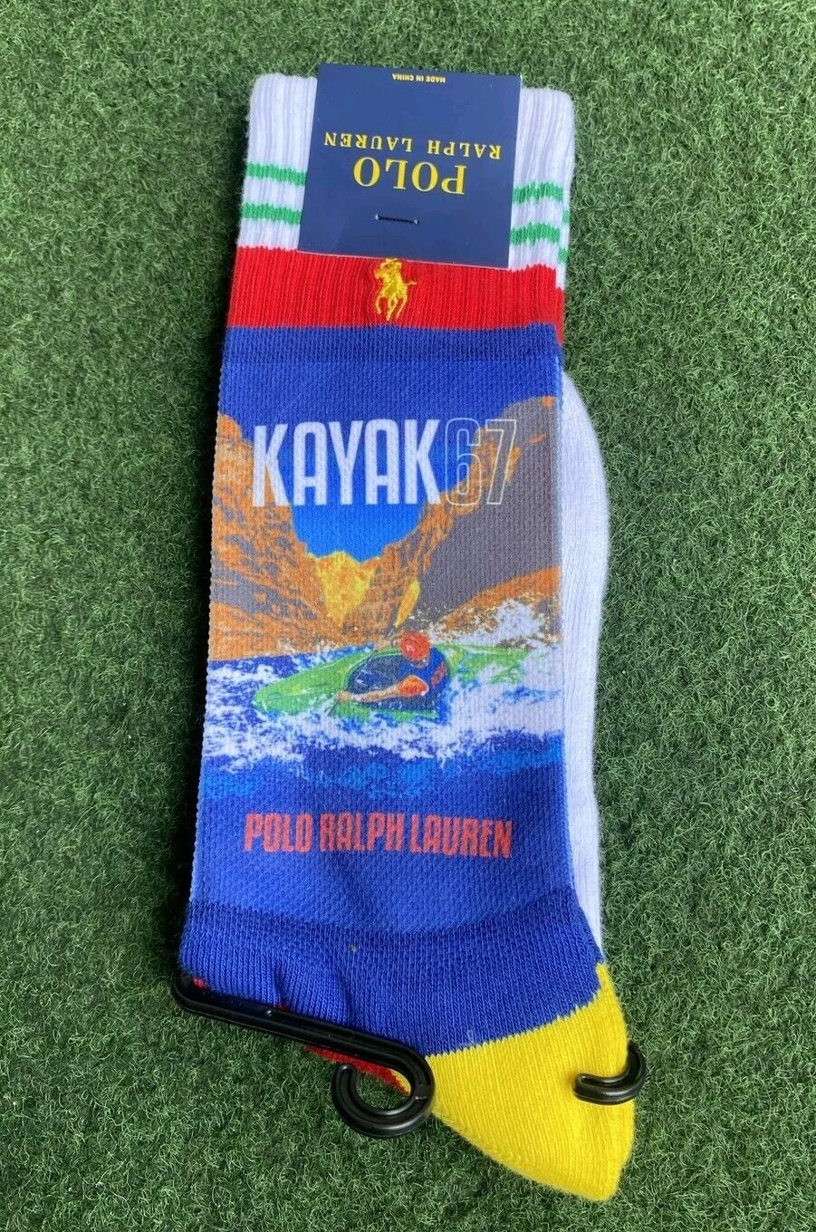 Polo Ralph Lauren Mens Socks Kayak Whitewater Socks White One Size