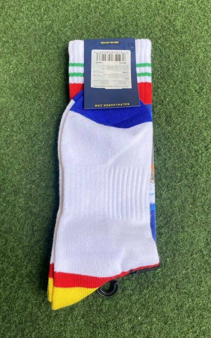 Polo Ralph Lauren Mens Socks Kayak Whitewater Socks White One Size