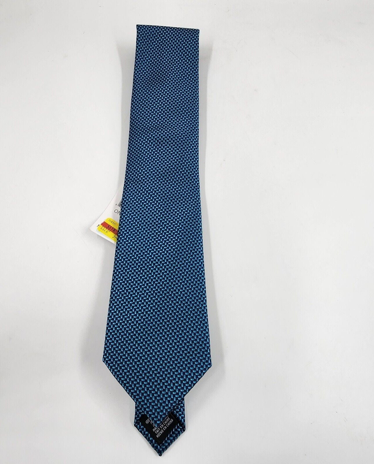 Perry Ellis Portfolio Men's Geometric Tie Teal Blue Necktie