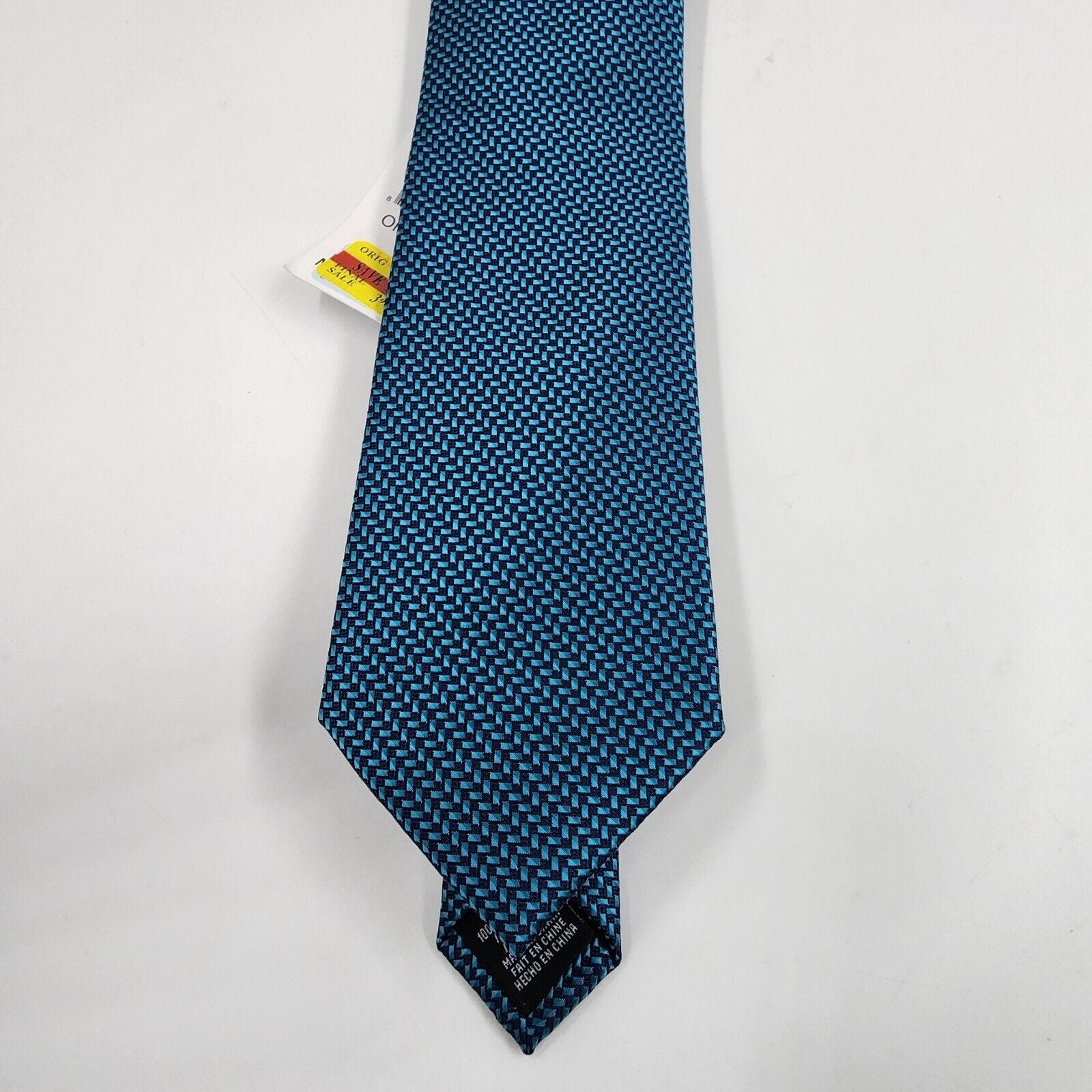 Perry Ellis Portfolio Men's Geometric Tie Teal Blue Necktie