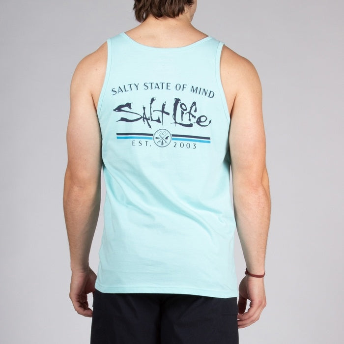 Salt Life Mens Regular fit Sleeveless Tank Top Shirt Small Blue Solid