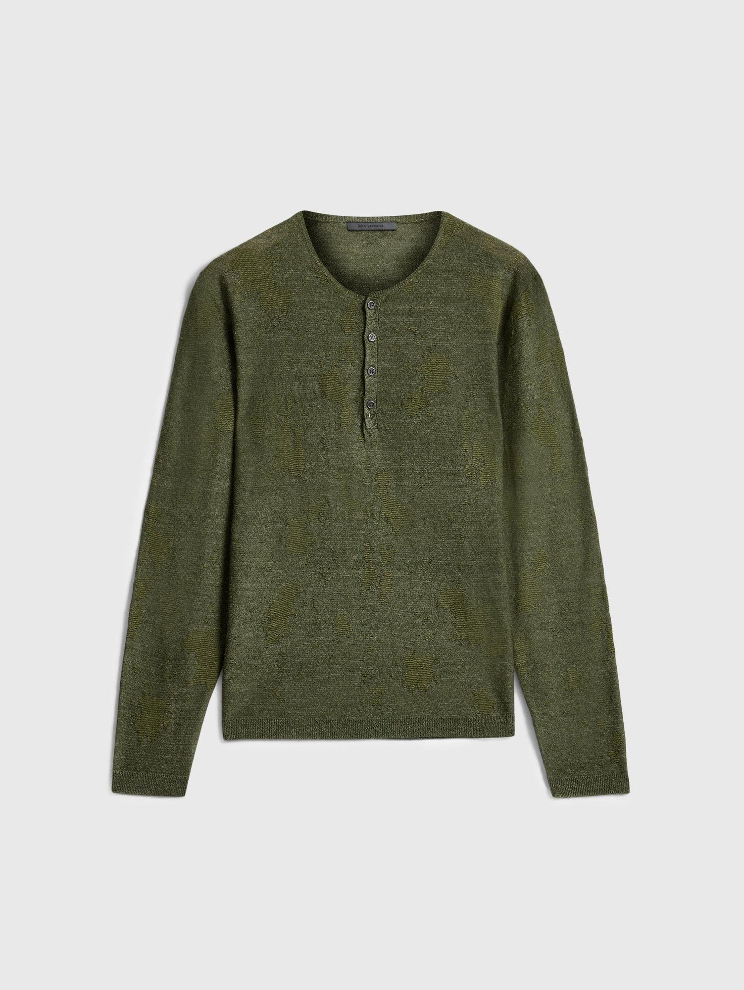 John Varvatos Mens Regular fit Long Sleeve T-Shirt Shirt XS Green Solid