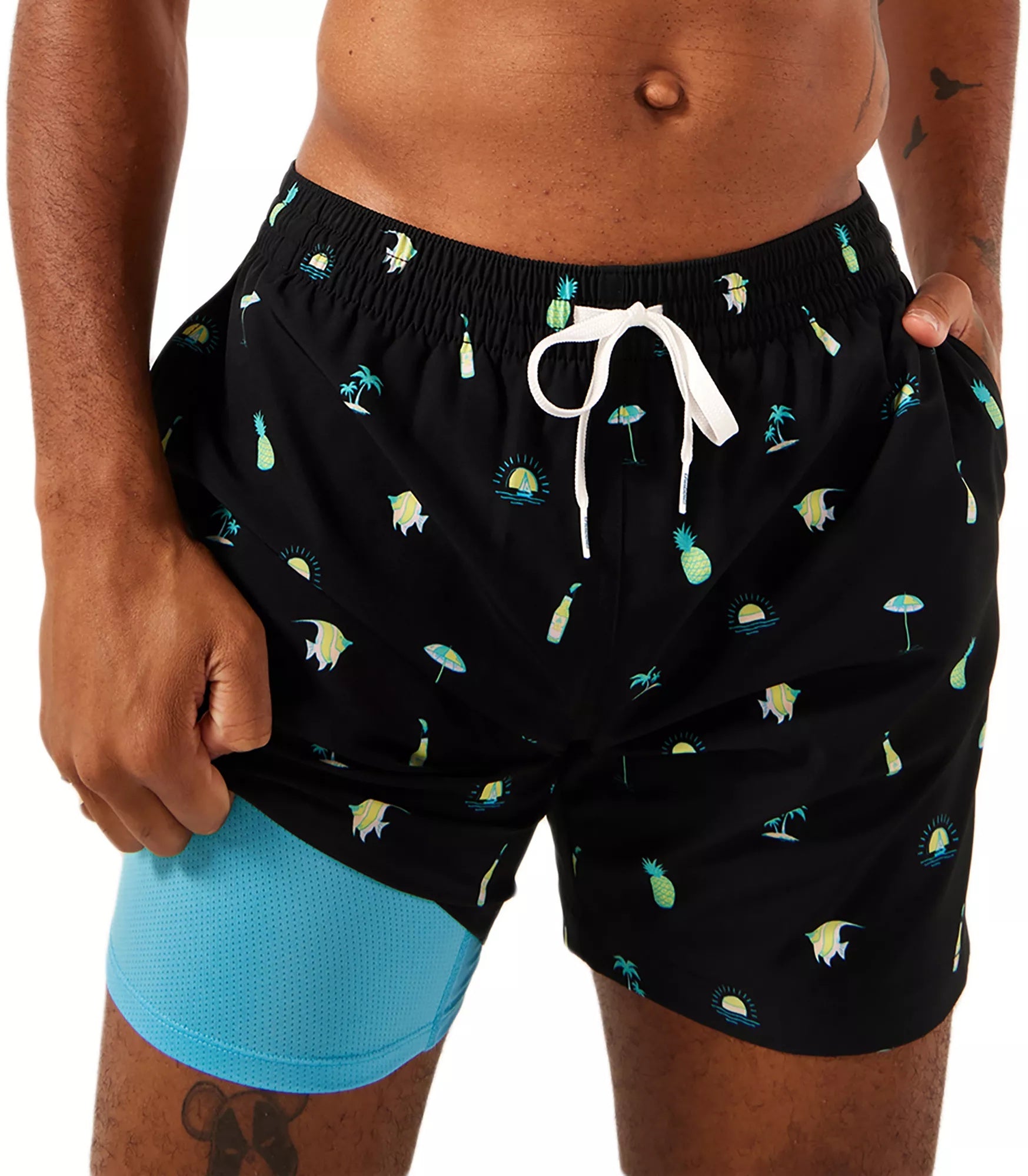 Chubbies Mens Regular fit Swim Trunks Swimwear Large Black Beach