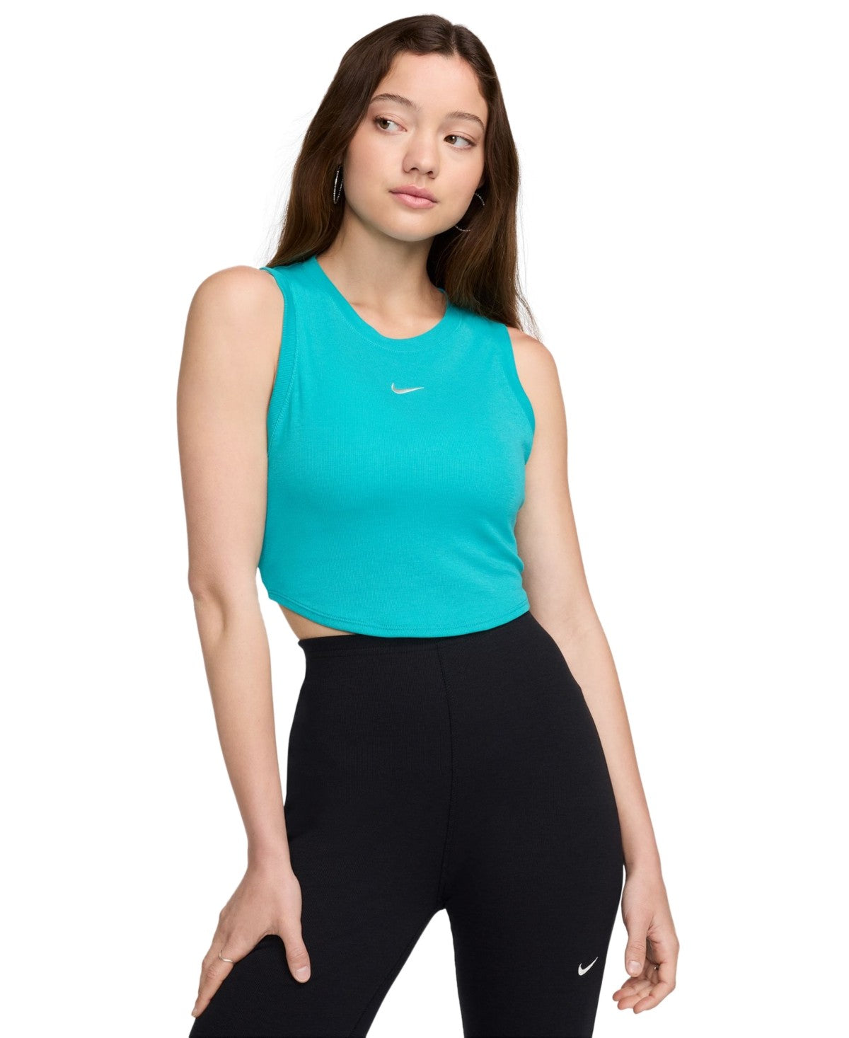 Nike Womens Regular fit Sleeveless Tank Top Shirt Medium Blue Solid